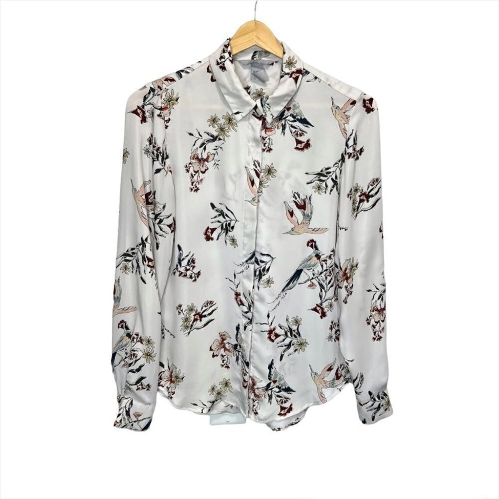 H&m  Button Down Bird Pattern Shirt